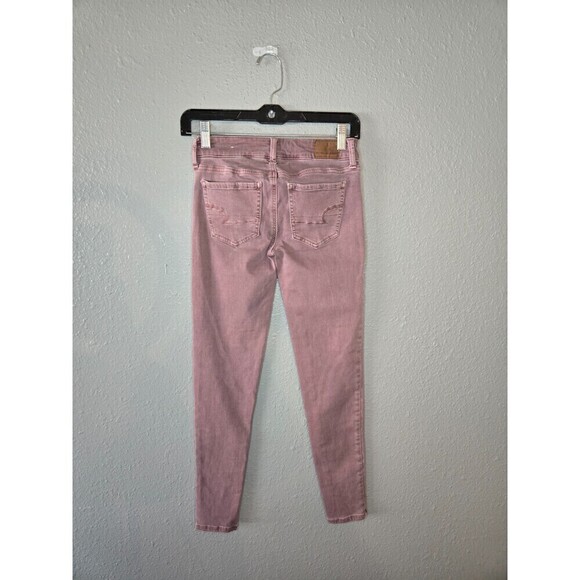 American Eagle Women's Pink Purple NE(X)T Level Stretch Skinny Jeans Size 0 - Picture 3 of 6